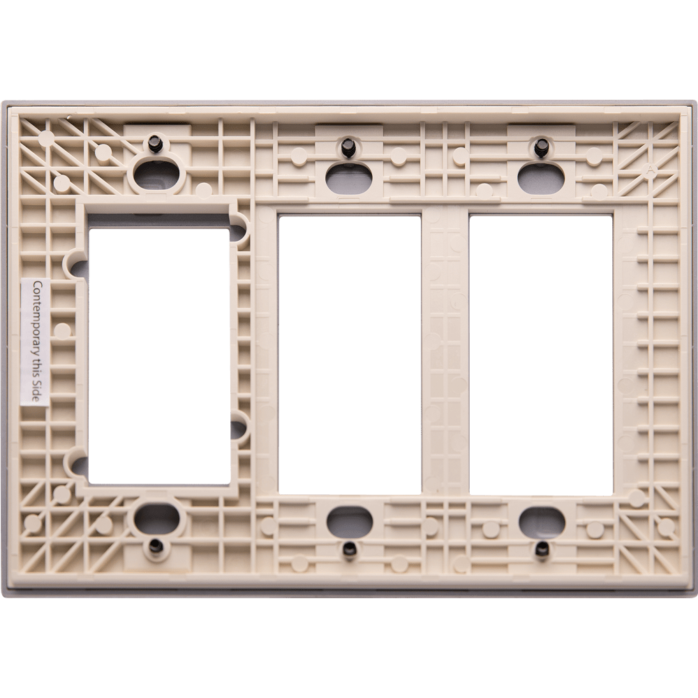 Control4 Faceplate, Contemporary, 3 Gang Combo, 2 Contemporary/1 Essential (Light Almond)