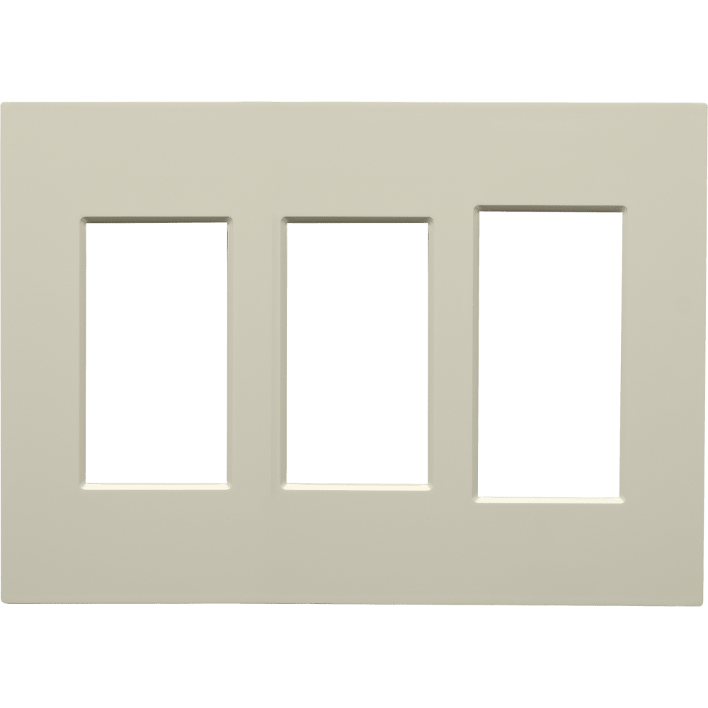 Control4 Faceplate, Contemporary, 3 Gang Combo, 2 Contemporary/1 Essential (Light Almond)