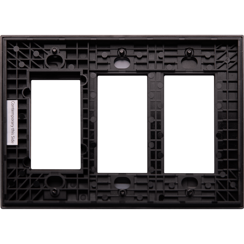Control4 Faceplate, Contemporary, 3 Gang Combo, 2 Contemporary/1 Essential (Midnight Black)