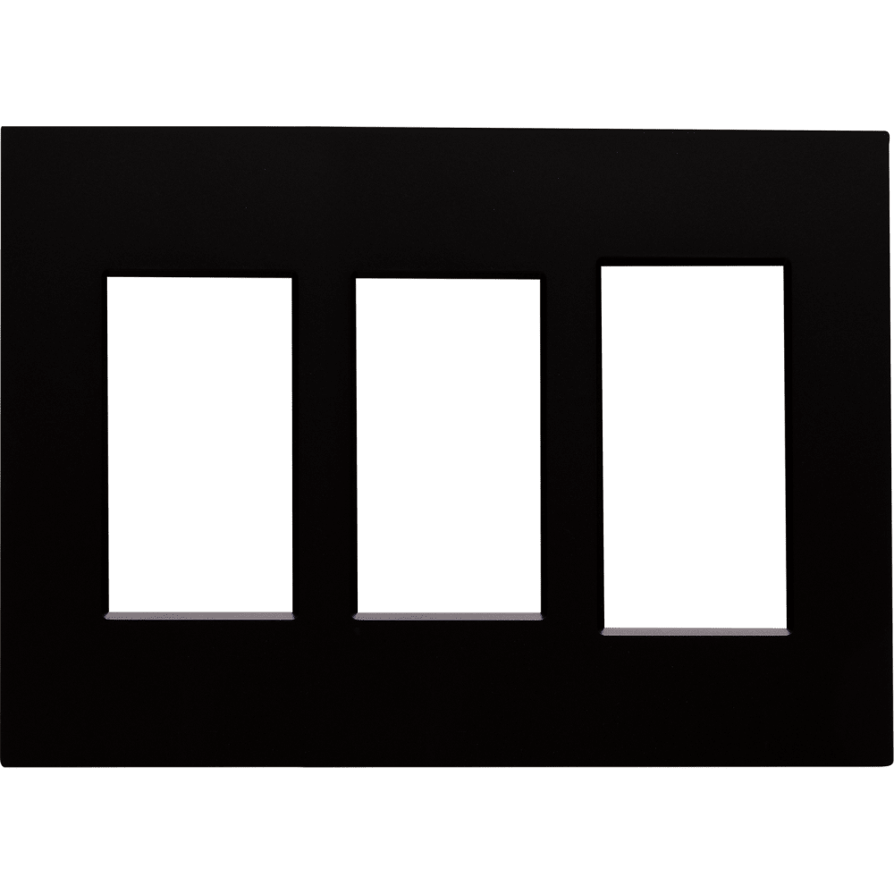 Control4 Faceplate, Contemporary, 3 Gang Combo, 2 Contemporary/1 Essential (Midnight Black)