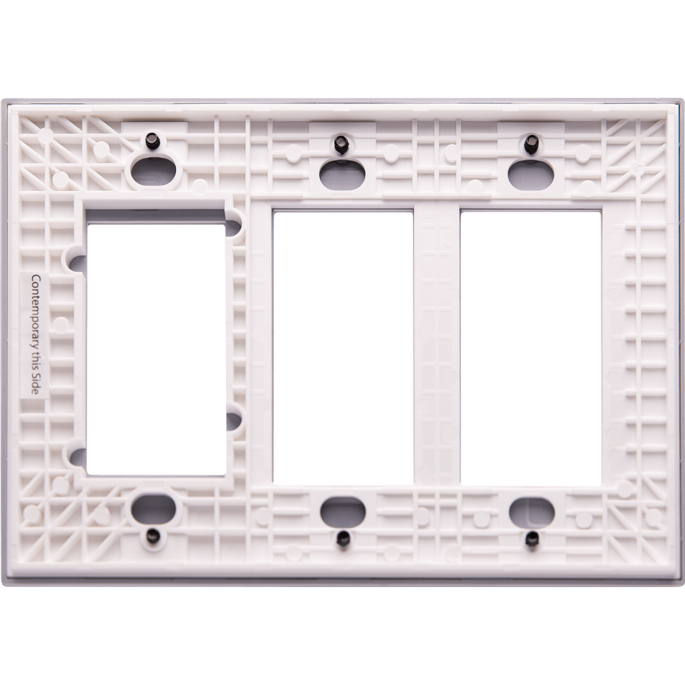 Control4 Faceplate, Contemporary, 3 Gang Combo, 2 Contemporary/1 Essential (Snow White)