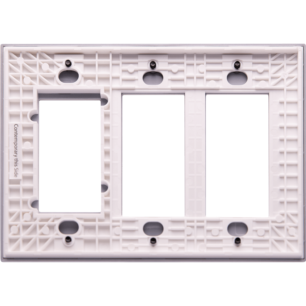 Control4 Faceplate, Contemporary, 3 Gang Combo, 2 Contemporary/1 Essential (White)