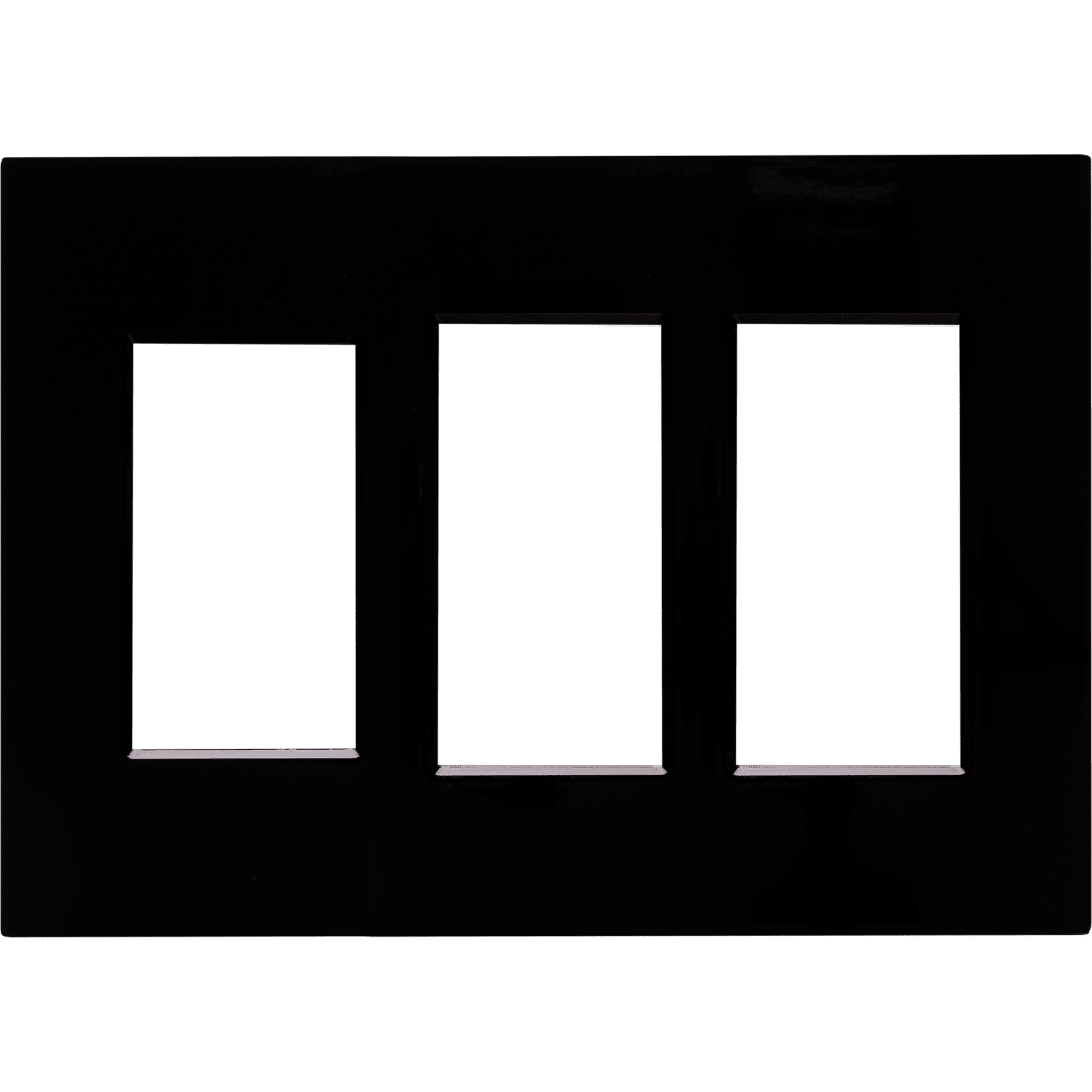 Control4® Contemporary 3 Gang Combo Faceplate (Black)