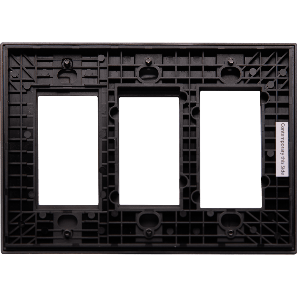 Control4® Contemporary 3 Gang Combo Faceplate (Midnight Black)