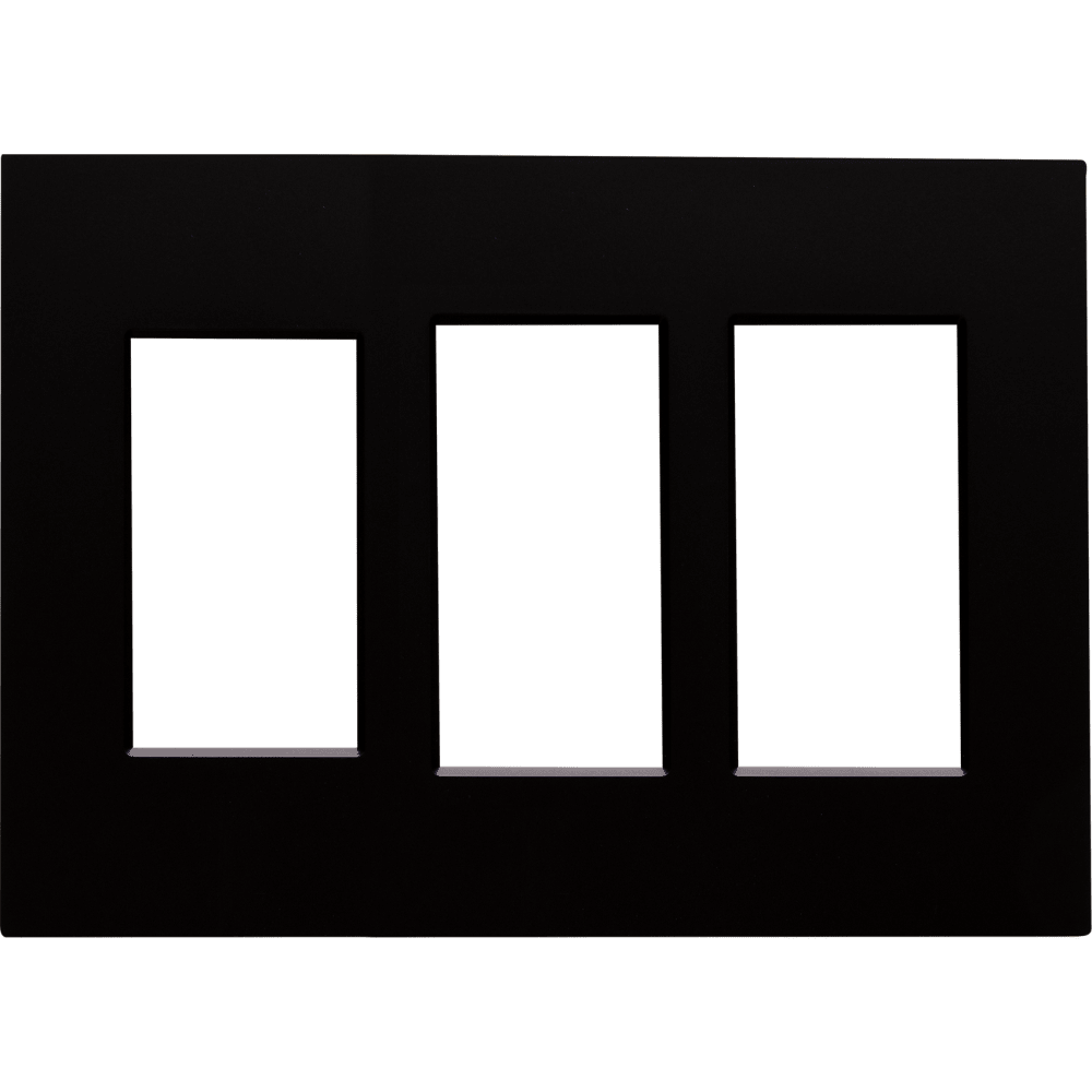 Control4® Contemporary 3 Gang Combo Faceplate (Midnight Black)