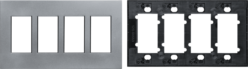 Control4® Faceplate, Contemporary, 4 Gang (Aluminum)