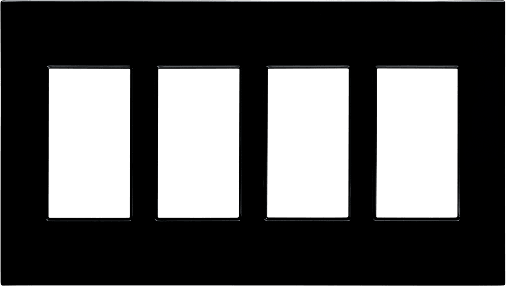 Control4® Faceplate, Contemporary, 4 Gang (Black)