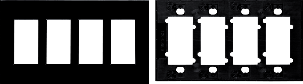 Control4® Faceplate, Contemporary, 4 Gang (Black)