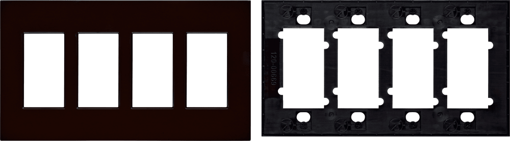Control4® Faceplate, Contemporary, 4 Gang (Brown)