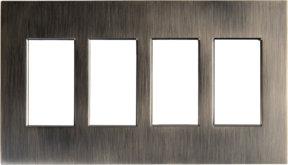 Control4® Faceplate, Contemporary, 4 Gang (Antique Brass)