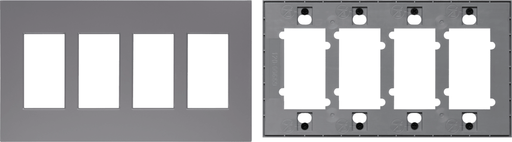 Control4® Faceplate, Contemporary, 4 Gang (Gray)