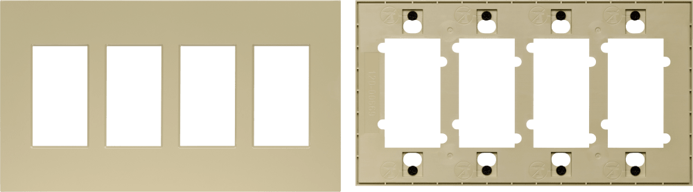 Control4® Faceplate, Contemporary, 4 Gang (Ivory)