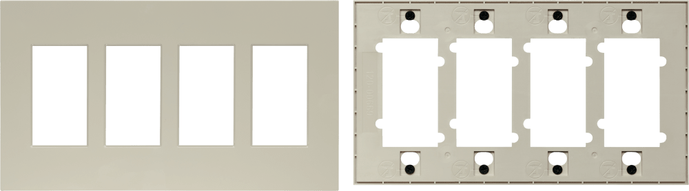 Control4® Faceplate, Contemporary, 4 Gang (Light Almond)