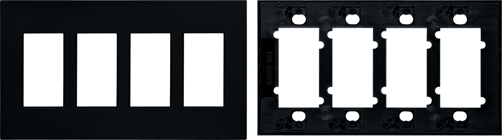Control4® Faceplate, Contemporary, 4 Gang (Midnight Black)