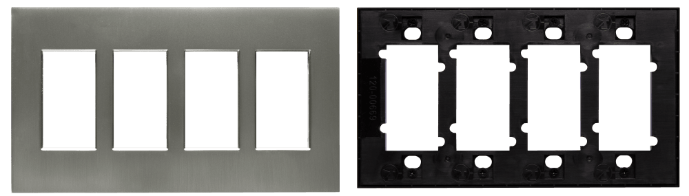 Control4® Faceplate, Contemporary, 4 Gang (Matte Stainless)