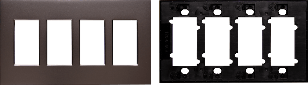 Control4® Faceplate, Contemporary, 4 Gang (Satin Nickel)