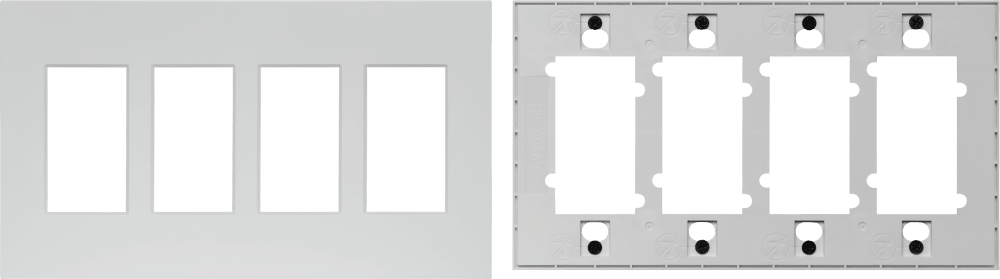 Control4® Faceplate, Contemporary, 4 Gang (Snow White)