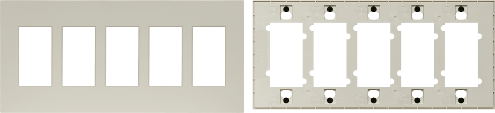 Control4® Faceplate, Contemporary, 5 Gang (Biscuit)