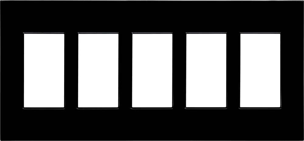 Control4® Faceplate, Contemporary, 5 Gang (Black)