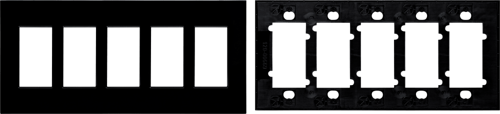 Control4® Faceplate, Contemporary, 5 Gang (Black)
