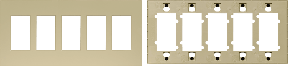 Control4® Faceplate, Contemporary, 5 Gang (Ivory)