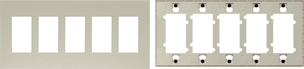 Control4® Faceplate, Contemporary, 5 Gang (Light Almond)