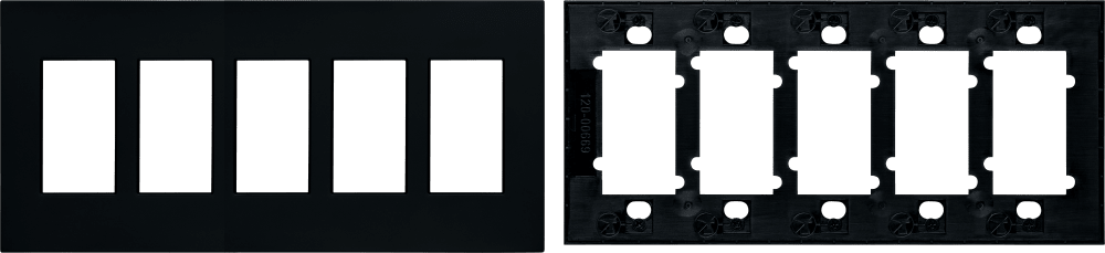 Control4® Faceplate, Contemporary, 5 Gang (Midnight Black)