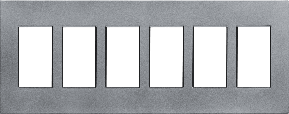 Control4® Faceplate, Contemporary, 6 Gang (Aluminum)