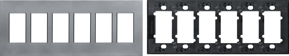 Control4® Faceplate, Contemporary, 6 Gang (Aluminum)