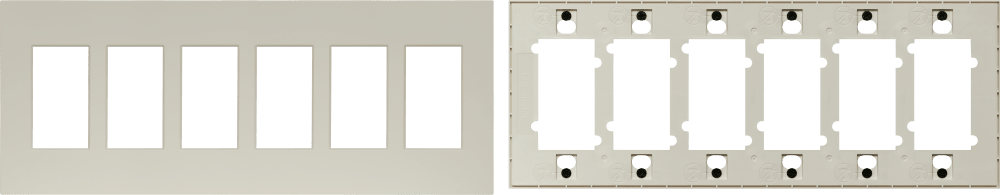 Control4® Faceplate, Contemporary, 6 Gang (Biscuit)