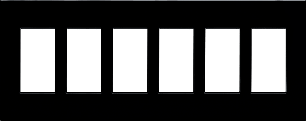 Control4® Faceplate, Contemporary, 6 Gang (Black)
