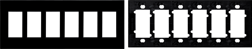 Control4® Faceplate, Contemporary, 6 Gang (Black)