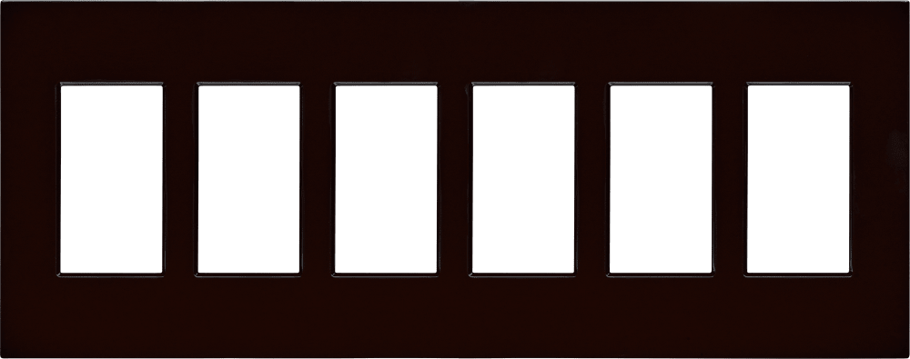 Control4® Faceplate, Contemporary, 6 Gang (Brown)
