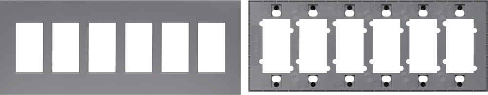 Control4® Faceplate, Contemporary, 6 Gang (Gray)