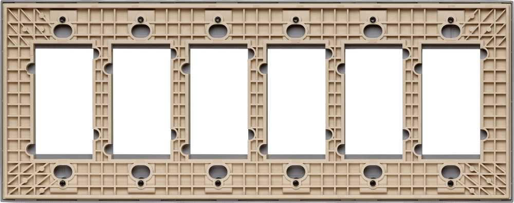 Control4® Faceplate, Contemporary, 6 Gang (Ivory)