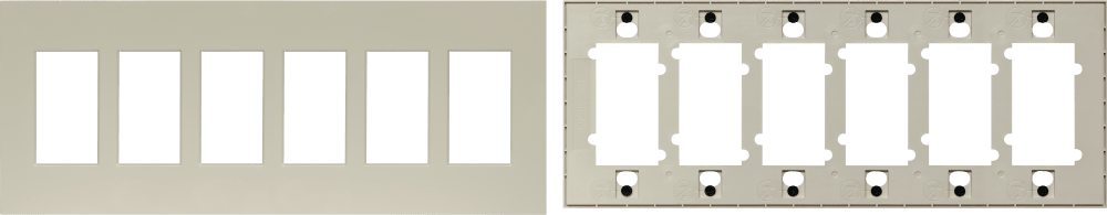 Control4® Faceplate, Contemporary, 6 Gang (Light Almond)