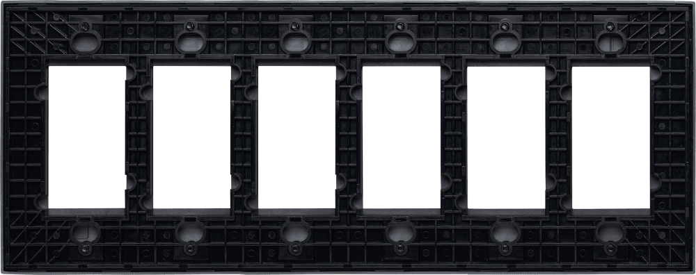 Control4® Faceplate, Contemporary, 6 Gang (Midnight Black)