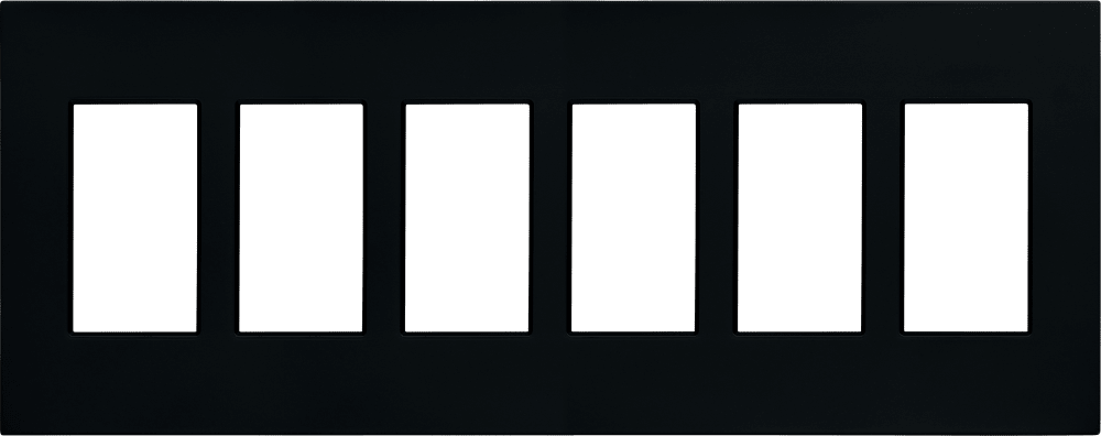 Control4® Faceplate, Contemporary, 6 Gang (Midnight Black)