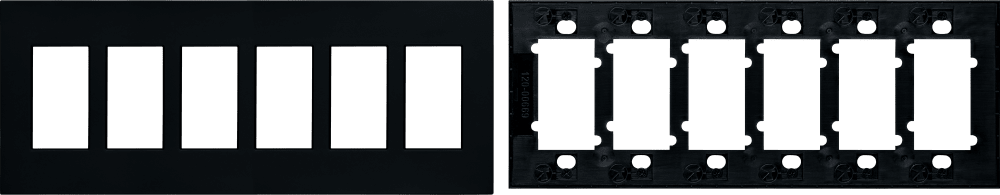 Control4® Faceplate, Contemporary, 6 Gang (Midnight Black)