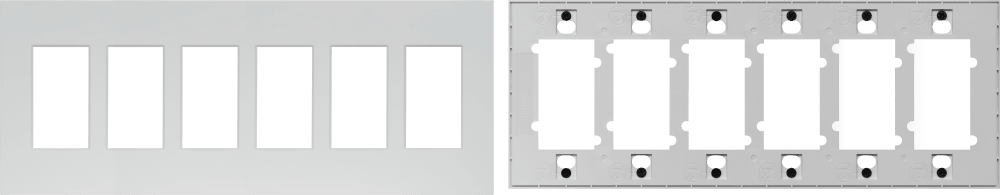 Control4® Faceplate, Contemporary, 6 Gang (Snow White)