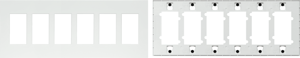 Control4® Faceplate, Contemporary, 6 Gang (White)