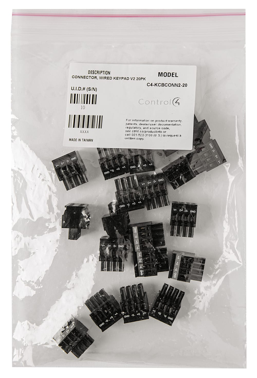 Control4® Wired Keypad Connector V2 (20-pack)