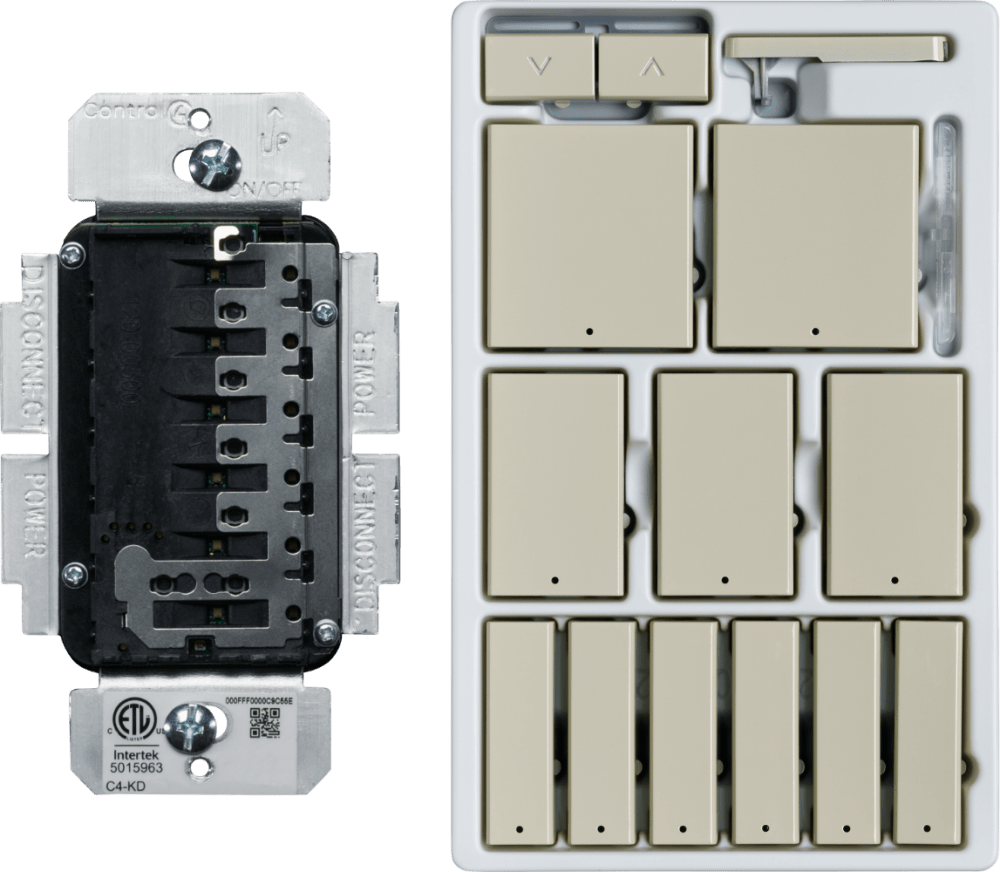 Control4® Keypad Dimmer, Contemporary, 120V (Light Almond)