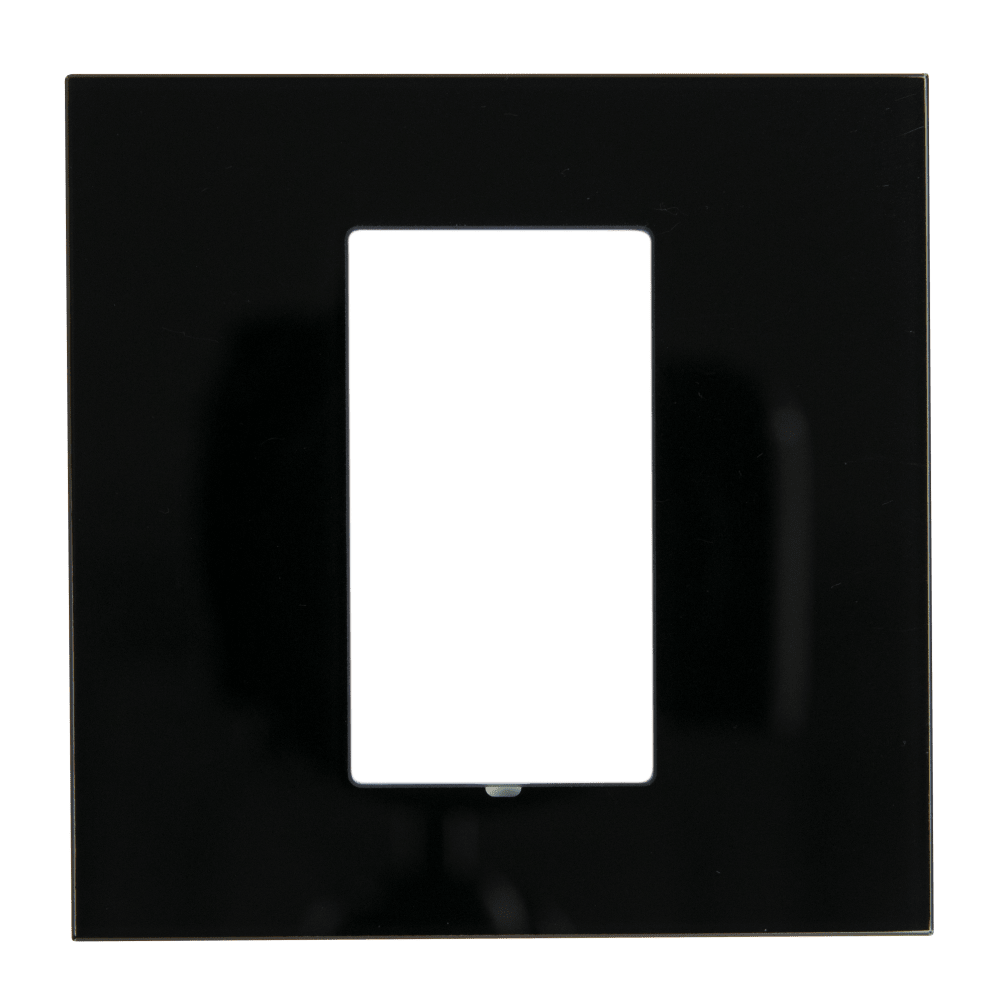 Control4® Square Single Faceplate (Black Glass)