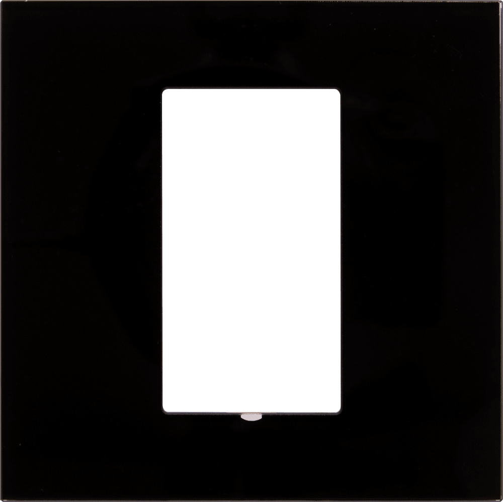 Control4® Square Single Faceplate, Contemporary (Black Glass)