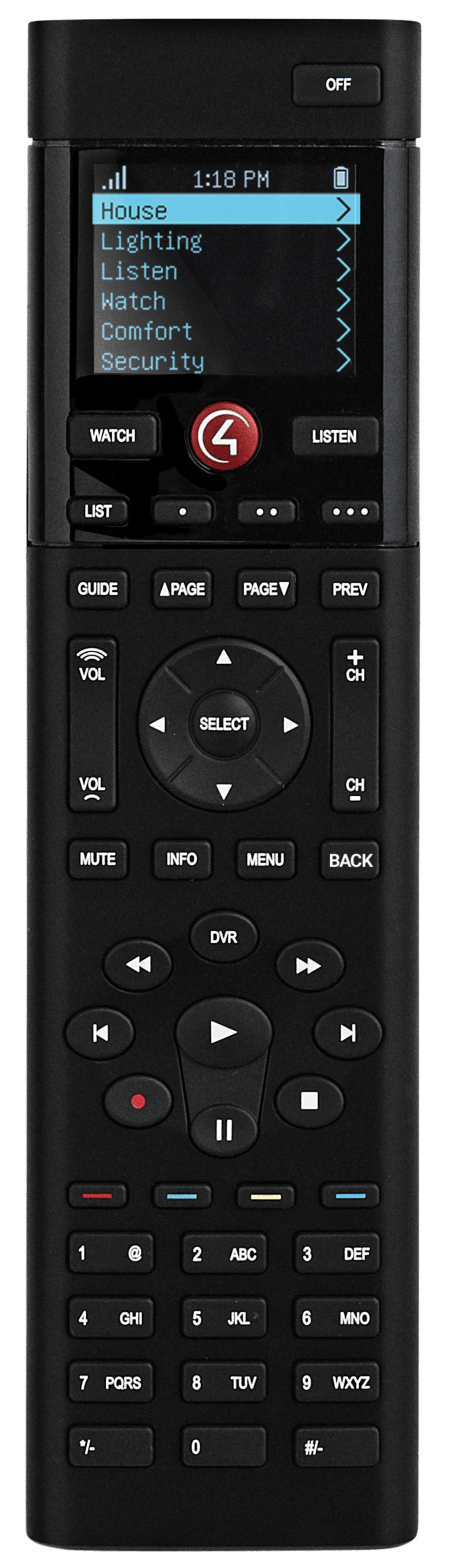 Control4® System SR260 Remote Control