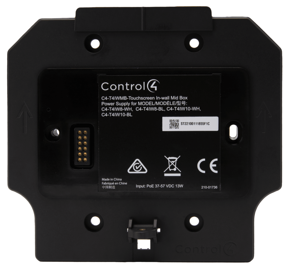 Control4® POE-Powered Mid-Box for T4 In-Wall Touchscreens