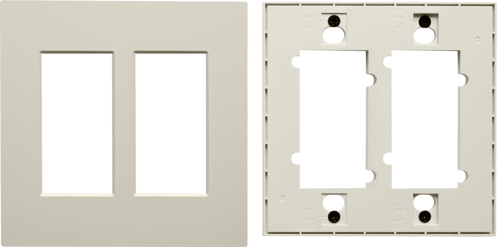 Control4® Faceplate, Essential, Contemporary, 2 Gang (Biscuit)