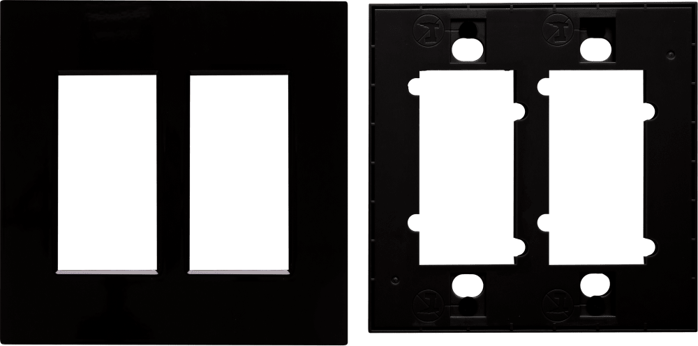 Control4® Faceplate, Essential, Contemporary, 2 Gang (Black)