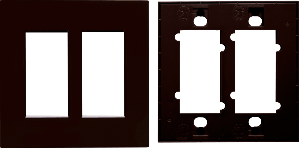 Control4® Faceplate, Essential, Contemporary, 2 Gang (Brown)